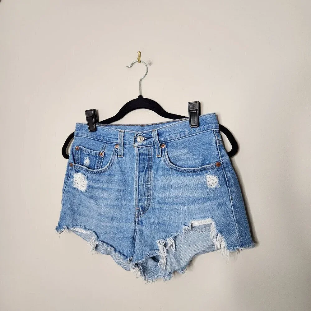 LEVIS 501 Distressed Denim Cutoff Shorts